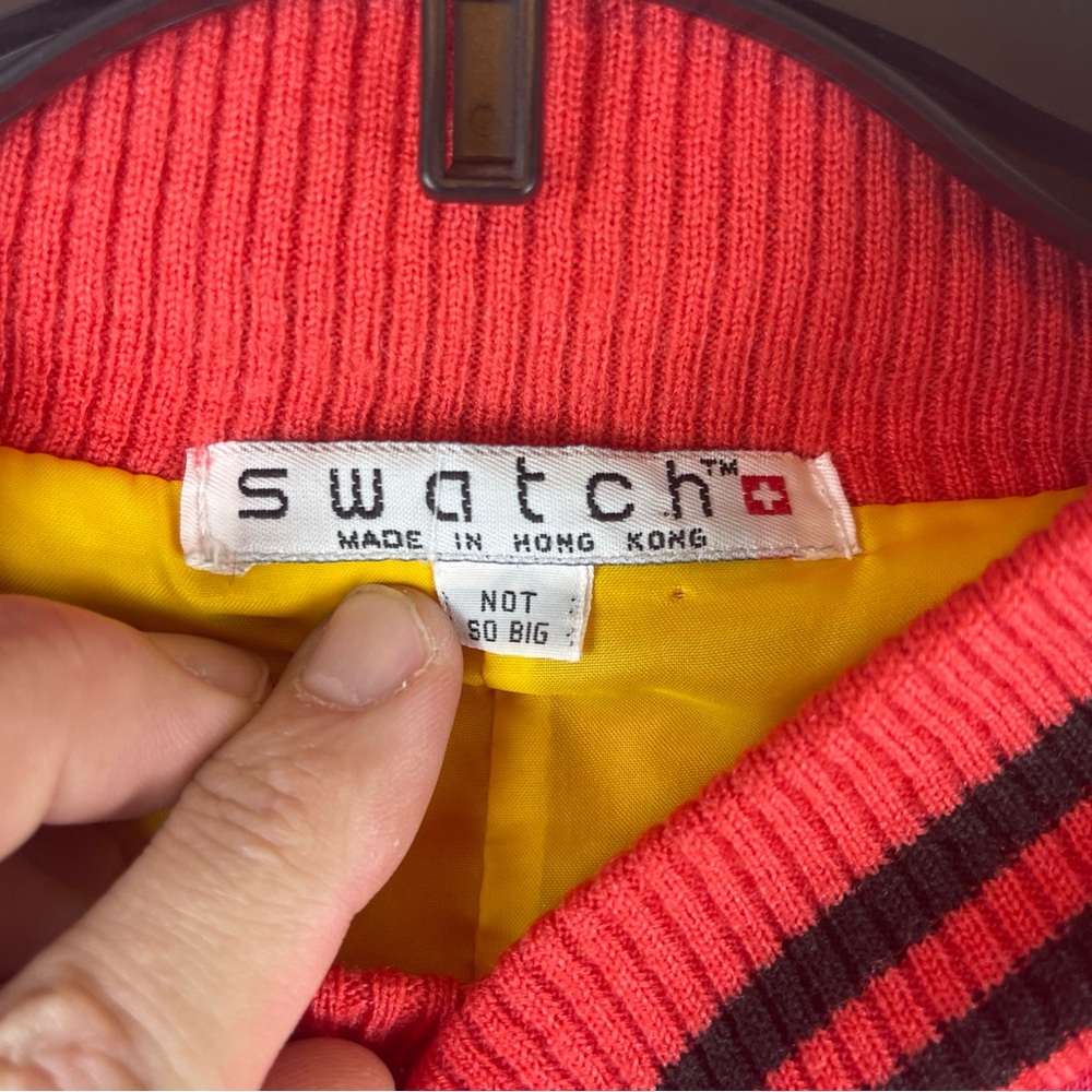 SWATCH 90’s Varsity Jacket Pink & Yellow Vintage Small Not So Big‎ - Picture 6 of 11